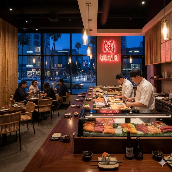Sushi restaurant interior